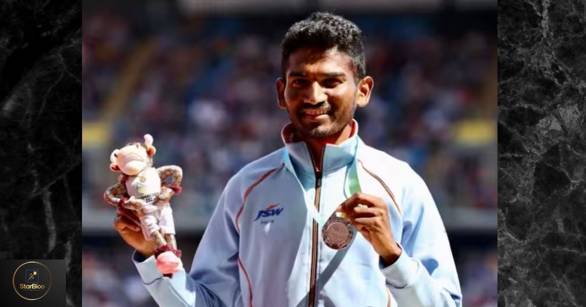 Avinash Sable at Commonwealth games medal ceremony